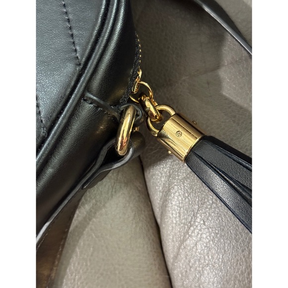 Gucci Black Leather Monogram Bag Crossbody Golden Hardware - Picture 7 of 16